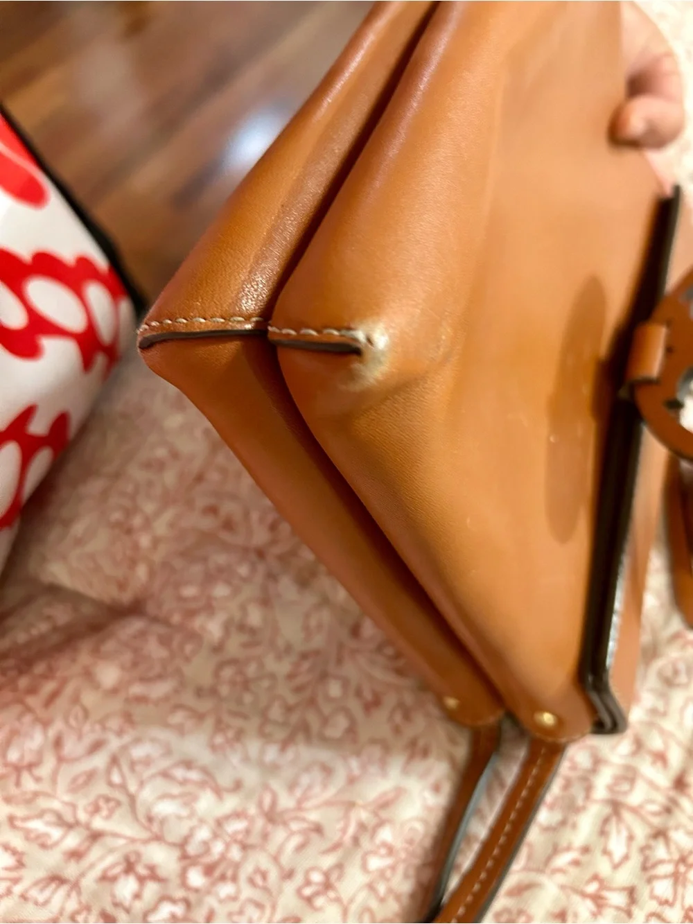 Tory Burch Tan Leather Logo Crossbody Bag